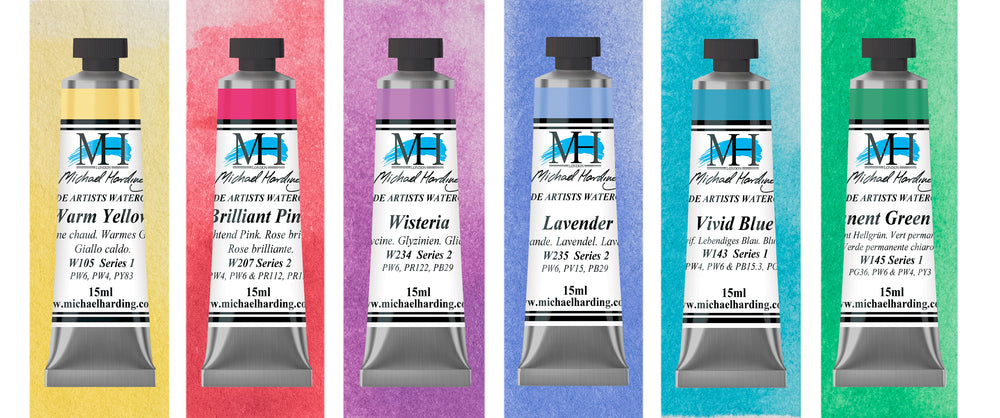 Michael Harding Watercolour Paint Pastel Selection Set 15ml