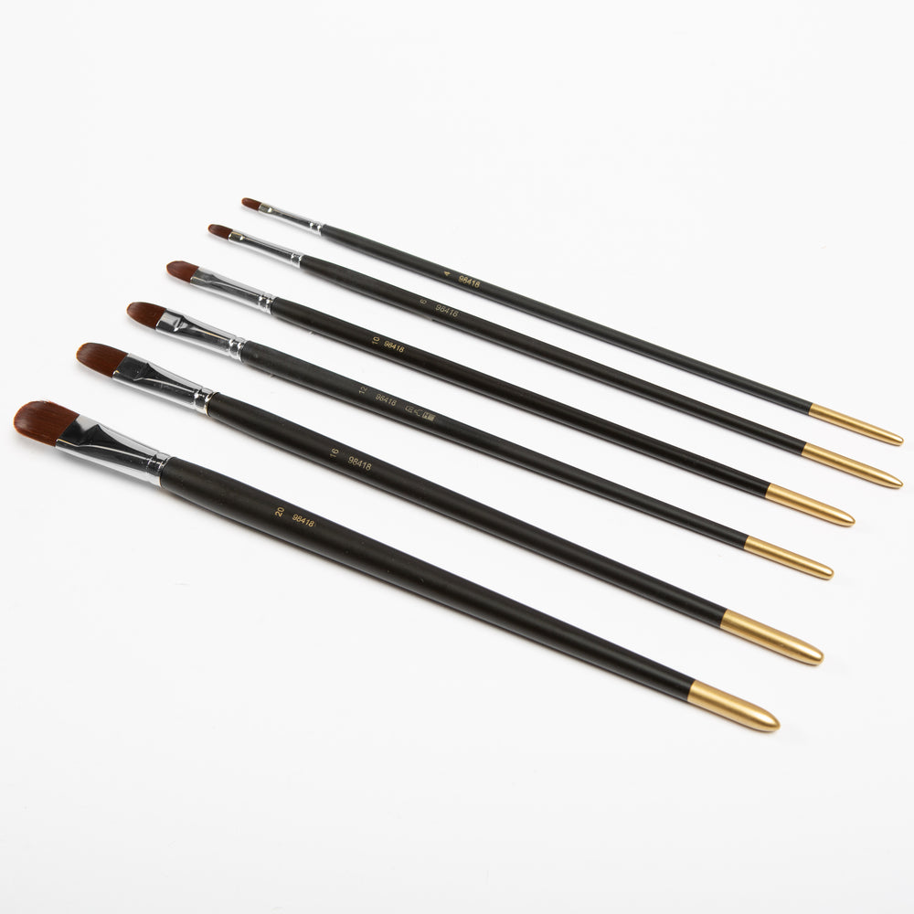 PAB “Prugna" Synthetic Filament Filbert Long Handle Paint Brush