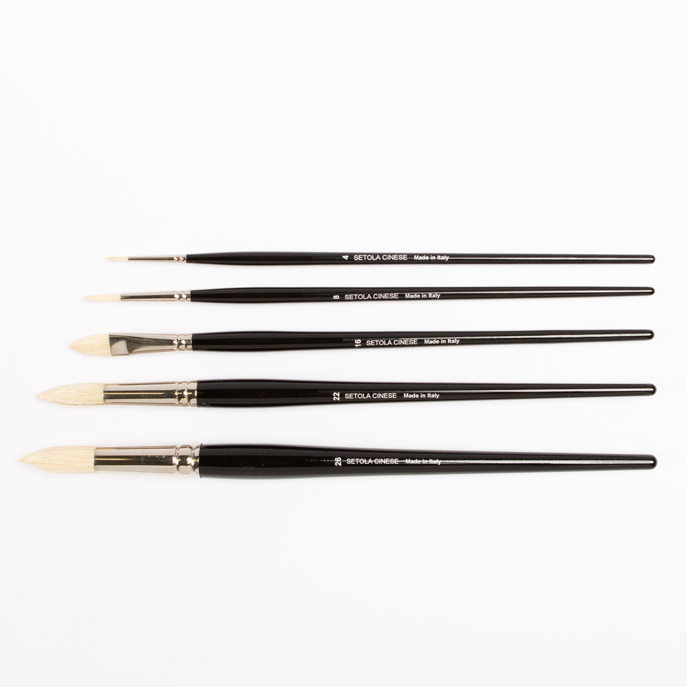 PAB Filbert Hog Bristle Brush for Oil Painting