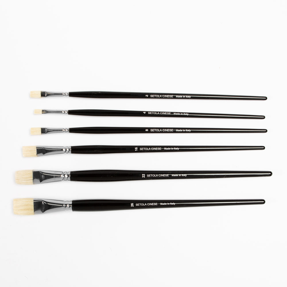 PAB Flat Hog Bristle Brush for Oil Painting
