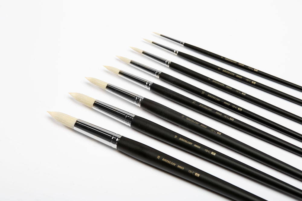 PAB Round Hog Bristle Brush for Oil Painting