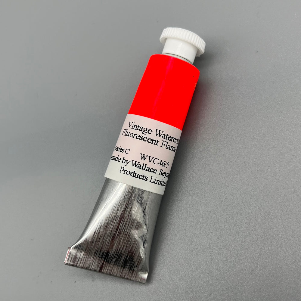 Wallace Seymour Vintage Watercolour Fluorescent Flame Red