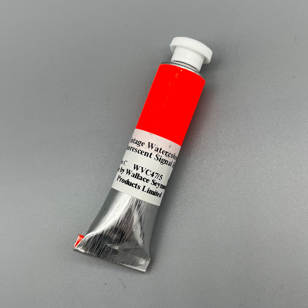 Wallace Seymour Vintage Watercolour Fluorescent Signal Red
