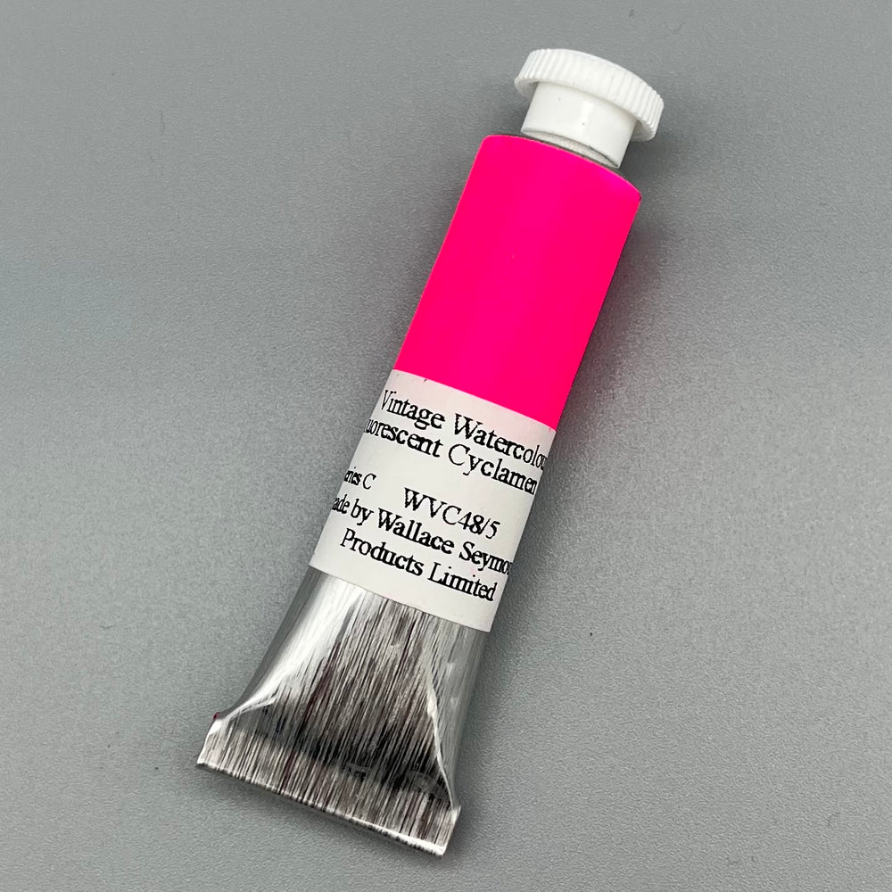 Wallace Seymour Vintage Watercolour Fluorescent Cyclamen Red
