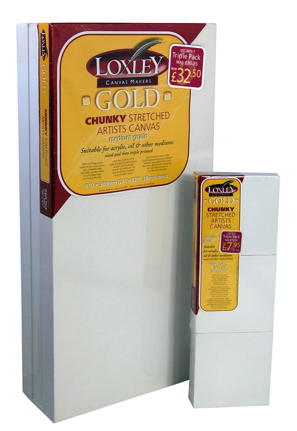 CARTONS - LOXLEY GOLD CHUNKY STRETCHED CANVAS