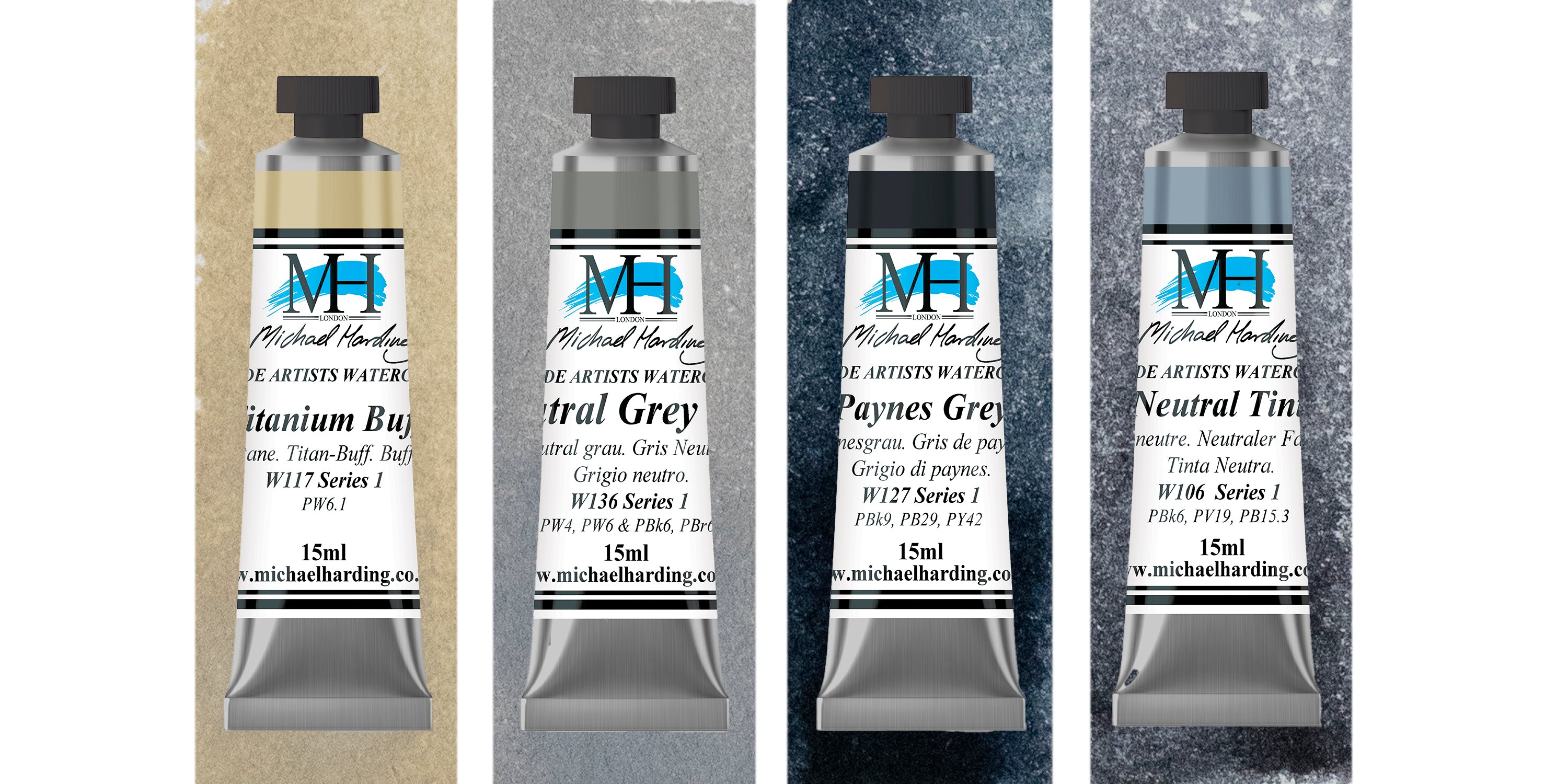 Michael Harding  Watercolour Grey Essentials Set 15ml